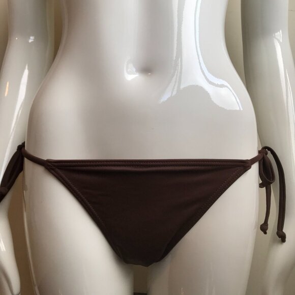 Billabong BLUE CRUSH era Vintage bikini solid brown D cup Small bottom set RARE - Picture 7 of 9